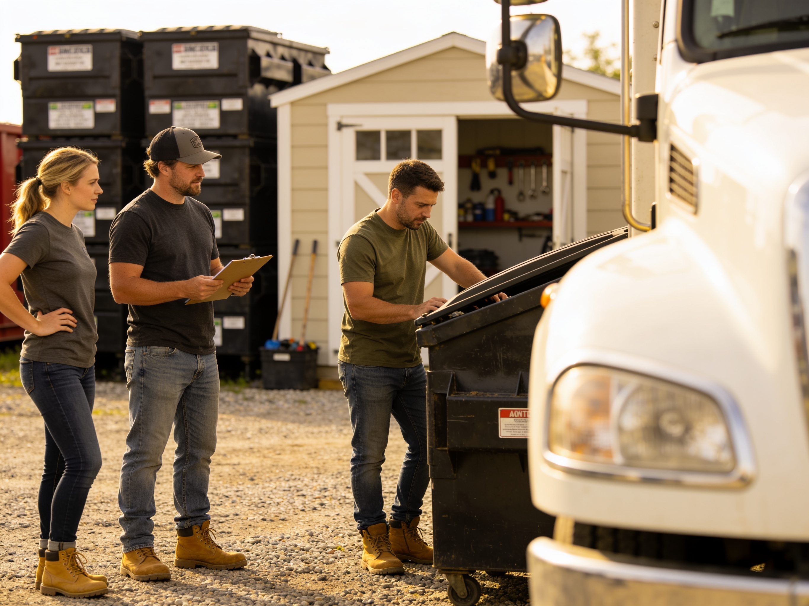 The Glendale Dumpster Rental pros team at work in Glendale
