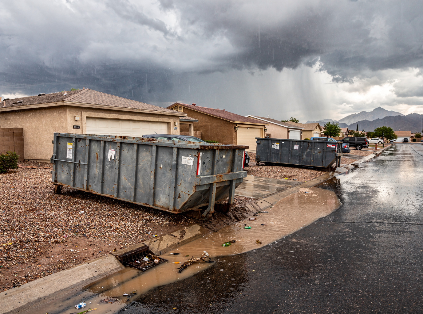 How Monsoon Rains Affect Dumpster Placement in Glendale Neighborhoods